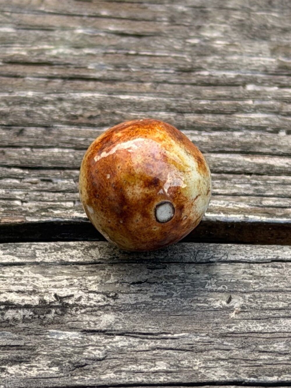 Antique German Handmade Bennington Clay Marble Salt Glaze Eyes Vintage Kiln Made